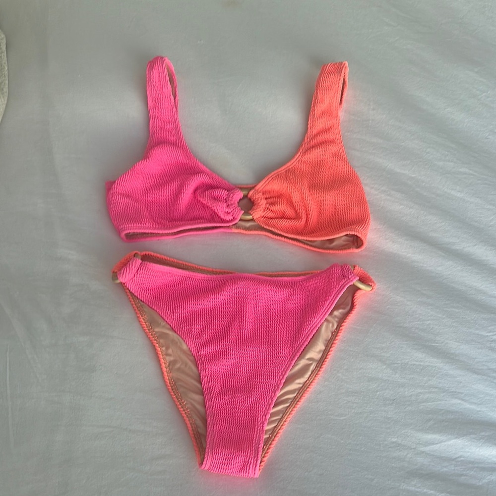 Vibrant Pink and Orange Bikini Set